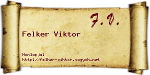 Felker Viktor névjegykártya
